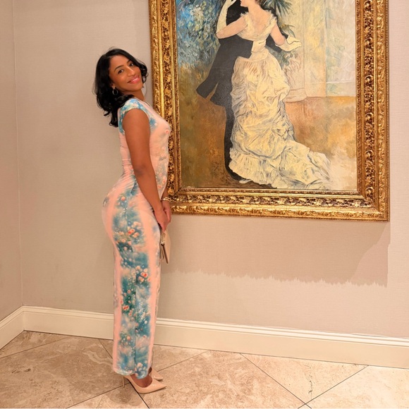 AFRM Dresses & Skirts - AFRM Pink & Teal Floral Maxi Dress